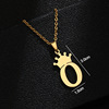 Fashionable pendant with letters, necklace stainless steel, jewelry, English