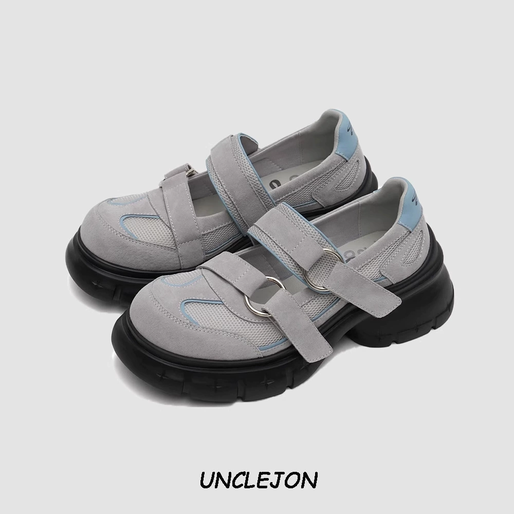 Маленькая толстая подошва увеличила обувь Мэри Джейн женская 2025 новая мода на липучке повседневная обувь одиночная обувь