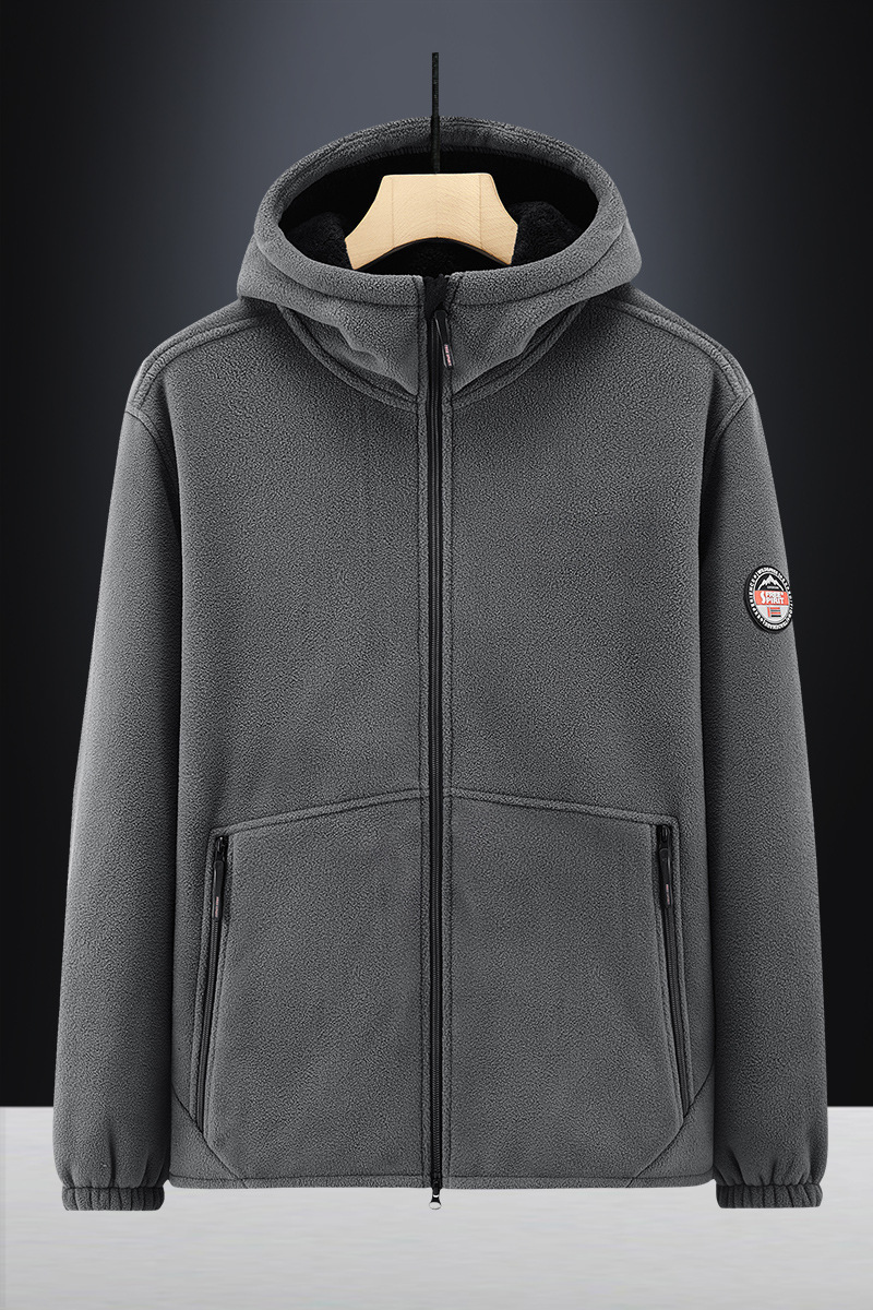 Giacca con cappuccio da uomo cappotto in cotone con pile_voghion.com