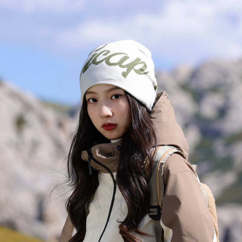 登山冷帽女士2025新款秋毛线针织帽大头围显脸小川西旅游包头帽子|undefined