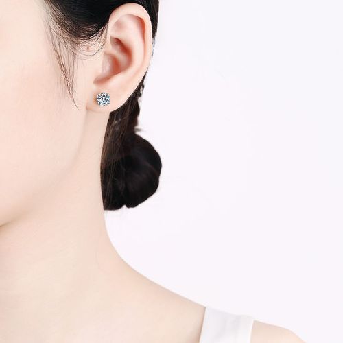 XDY925 sterling silver four-claw earrings 20 minutes 30 minutes 50 minutes 80 minutes 1 carat 2 carat moissanite earrings simple style