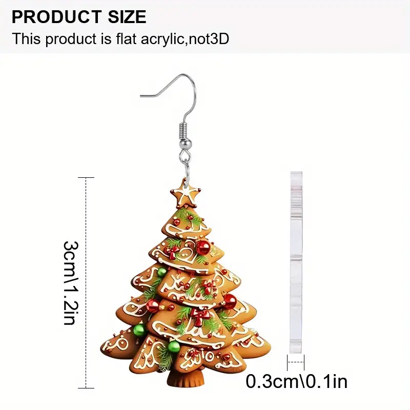 Biscotti atmosfera giapponese Albero di Natale Orecchini in acrilico dal design creativo_voghion.com