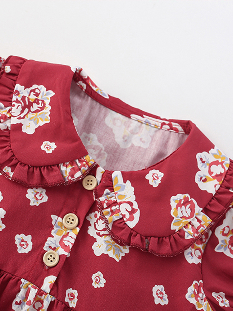 Vestido de verano para niños malwee transfronterizo nuevo vestido de niña linda de manga corta con cuello redondo para niños europeos y americanos