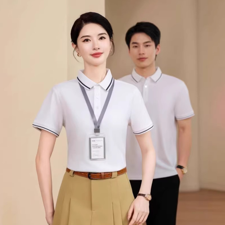 Work Clothes Short-Sleeved Men's and Women's Polo Shirts Custom Lapel Advertising Cultural Shirts Class Uniforms Work Clothes Printed Logo Embroider