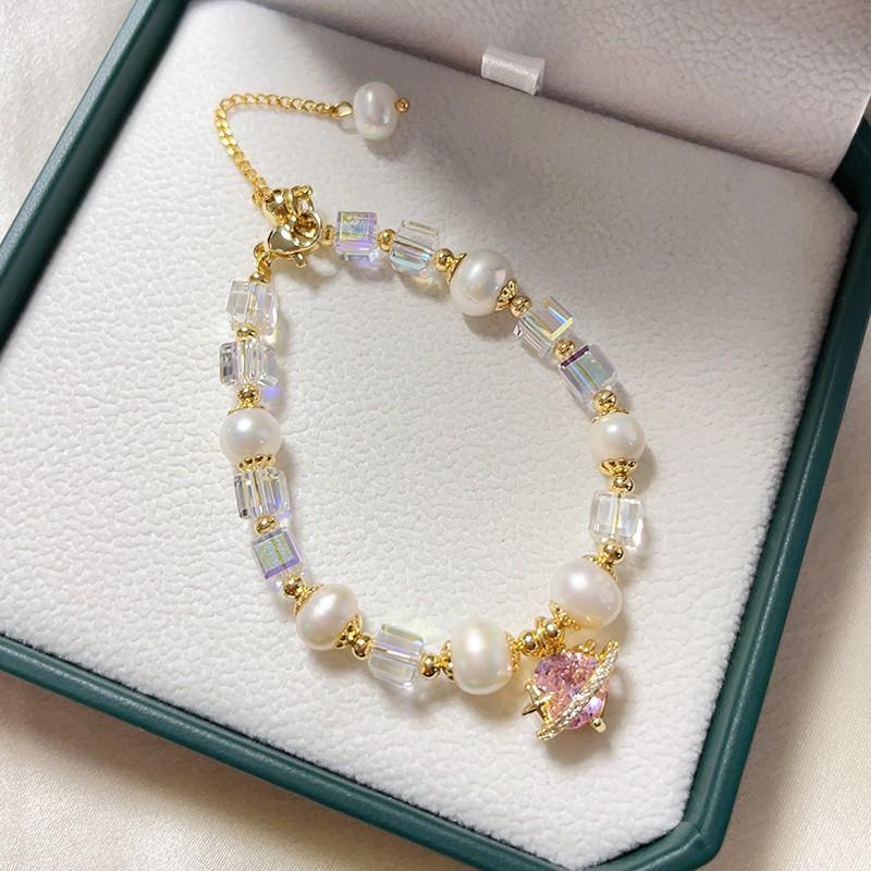 Original Design Heart Shape Pearl Plating Bracelets 1 Piece