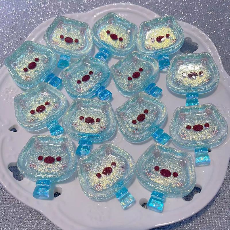 【冰透小熊煎锅】卡35×33mm萤火虫夜光 手工DIY饰品-树脂花|undefined