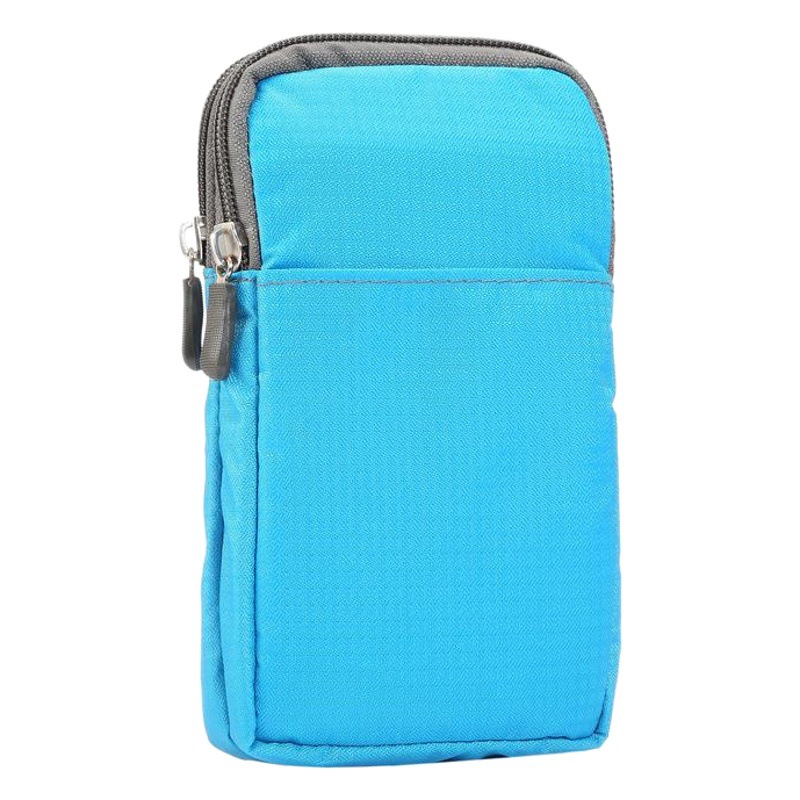Funda de cuero con cremallera de lona a cuadros universal para iPhone11 Samsung Huawei teléfono móvil bolsa de cintura bolsa colgante funda protectora
