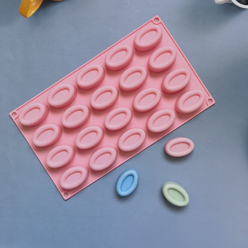 20 donuts elípticos 47 molde de silicona pastel helado pudín molde de postre jabón utensilios