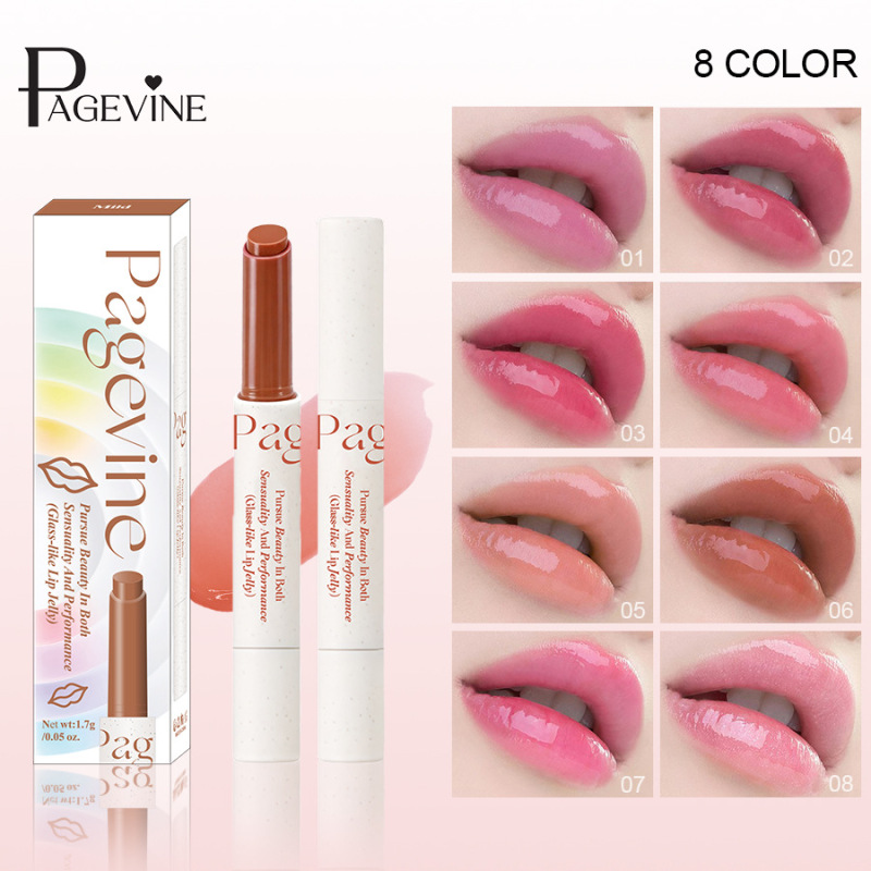 Cross-Border Page Vine Press-On Lipstick with a Clear, Watery Finish for Plump Lips, a Glossy Pearlescent Finish, Long-Lasting, Not Easy to Fade, and Enhances Complexion