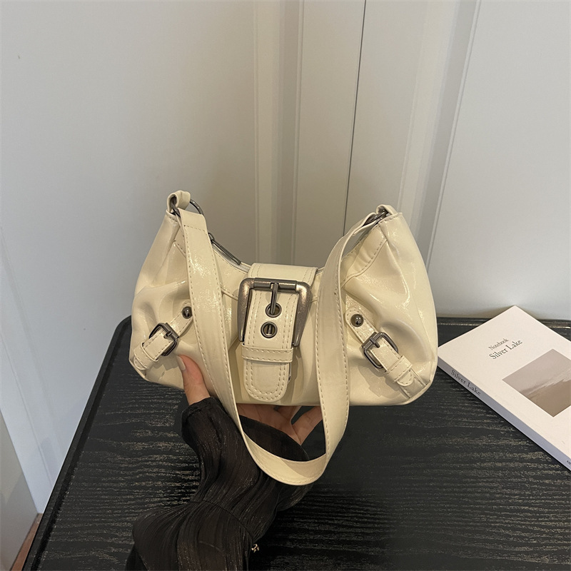 Street-style chic commuter American hot girl retro cross-border motorcycle PU universal vintage underarm shoulder bag