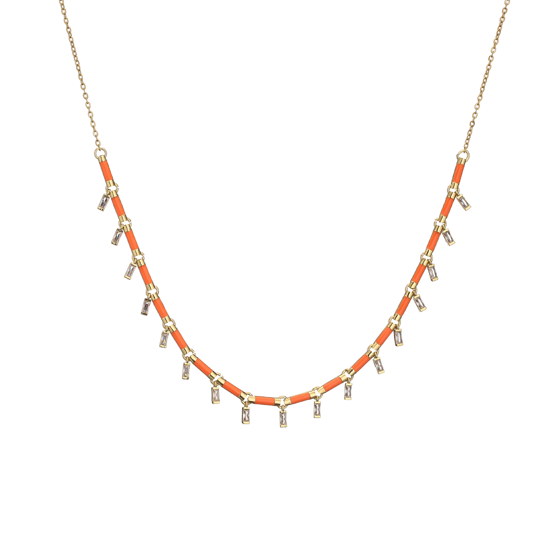 Fashion Square Copper Plating Inlay Zircon Pendant Necklace 1 Piece