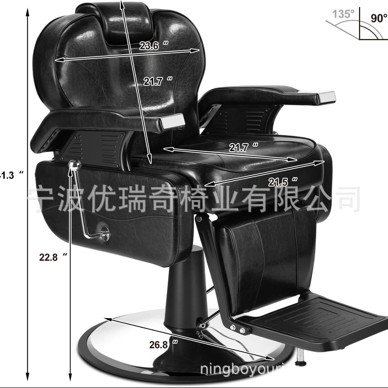 Silla de barbería transfronteriza silla de barbería cómoda silla de corte de pelo de acero inoxidable comercio exterior al por mayor muebles de peluquería image 18