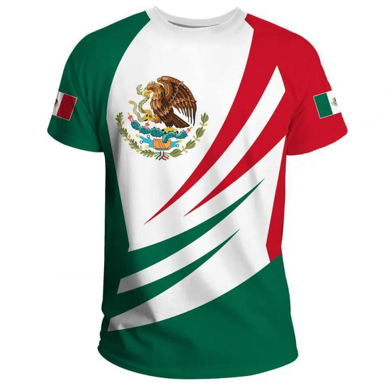 Comercio exterior transfronterizo AliExpress TK venta caliente impresión digital 3D camiseta de hombre manga corta casual serie mexicana blusa