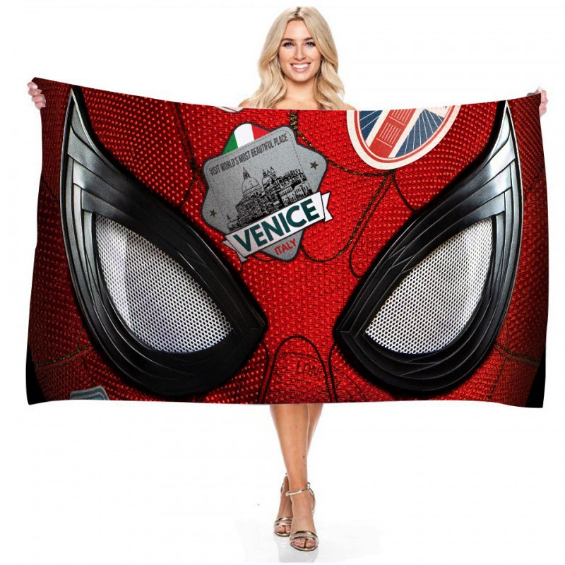 Прямые поставки через границу серия Marvel Spider-Man цифровая печать длинное основание пляжное полотенце полотенце полотенце