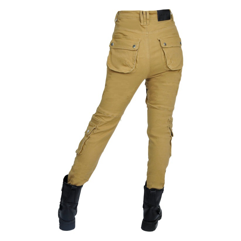 Loong biker motocicleta pantalones de montar mujer Caballero retro casual motocicleta slim fit overoles pantalones anti-caída