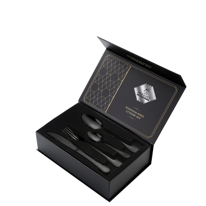 Productos de explosión transfronterizos de Amazon cuchillo de acero inoxidable conjunto de cuchillos y tenedores 16 / 24 piezas conjunto de cubiertos de comida occidental de doble línea