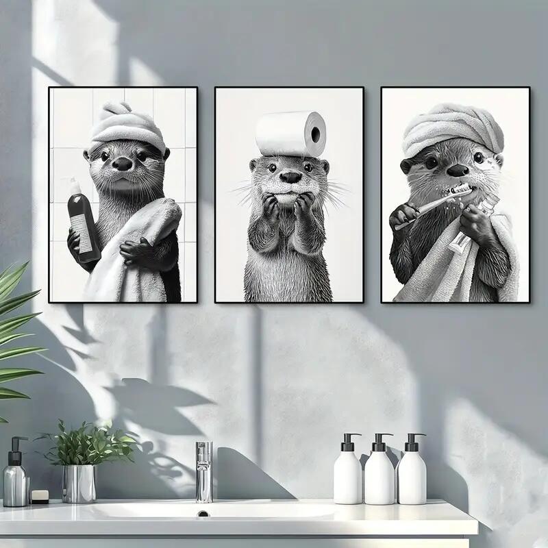 Foreign Trade Decorative Painting Atmosphere Art Painting Cute Little Groundhog Digital Printing Core Fresh Wall Decoration Living Room Picture