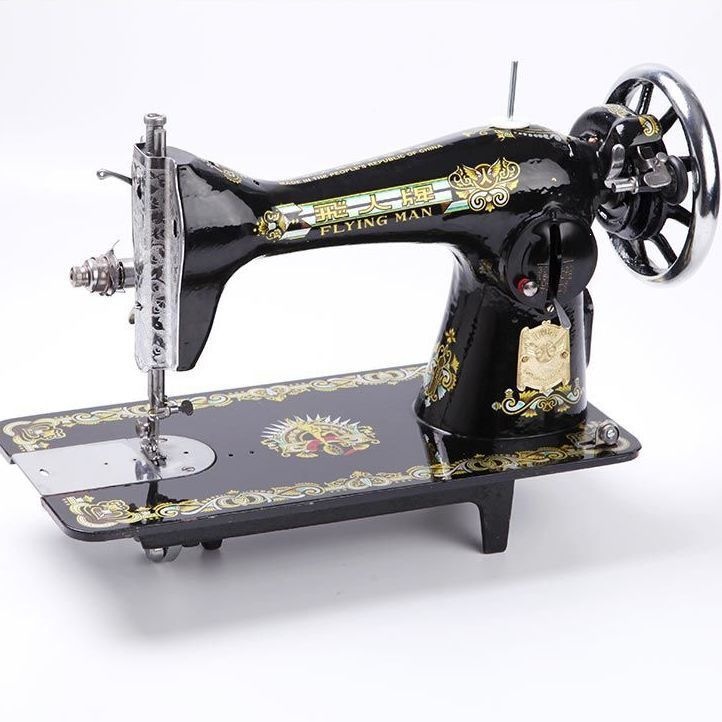 Máquina de coser de pedal de estilo antiguo Flyer doméstica portátil actualización eléctrica comestible coche de coser de ropa gruesa