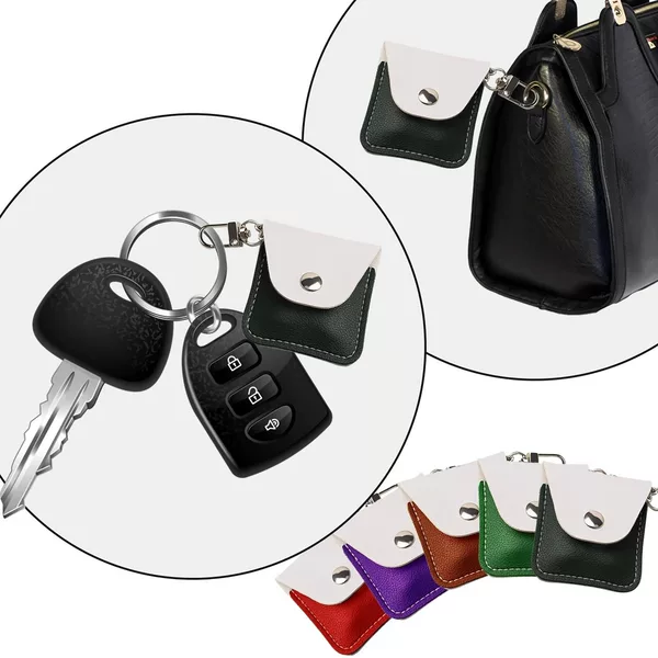 New Color-block PU Jewelry Leather Case Mini Women Coin Purse Coin Jewelry Gym Keychain