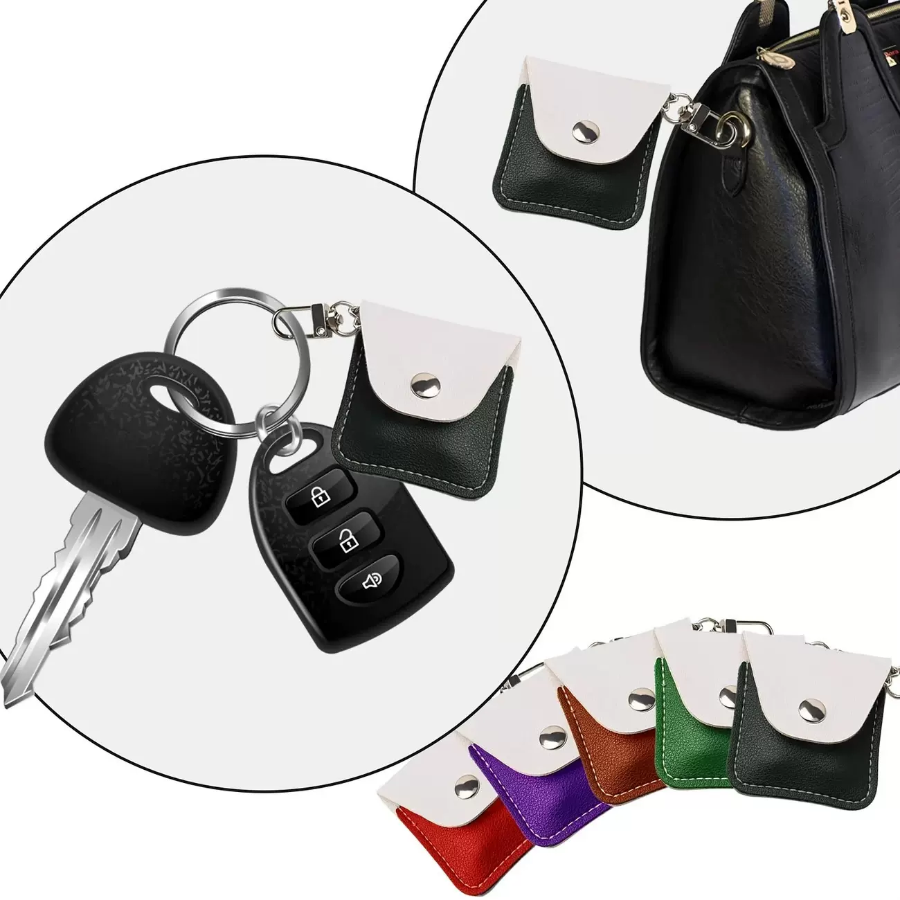 新款拼色PU首饰皮套 迷你女士零钱包 硬币珠宝首饰健身房钥匙扣