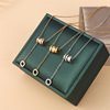 Golden chain for key bag  stainless steel with tassels, universal necklace, Korean style, pink gold, internet celebrity