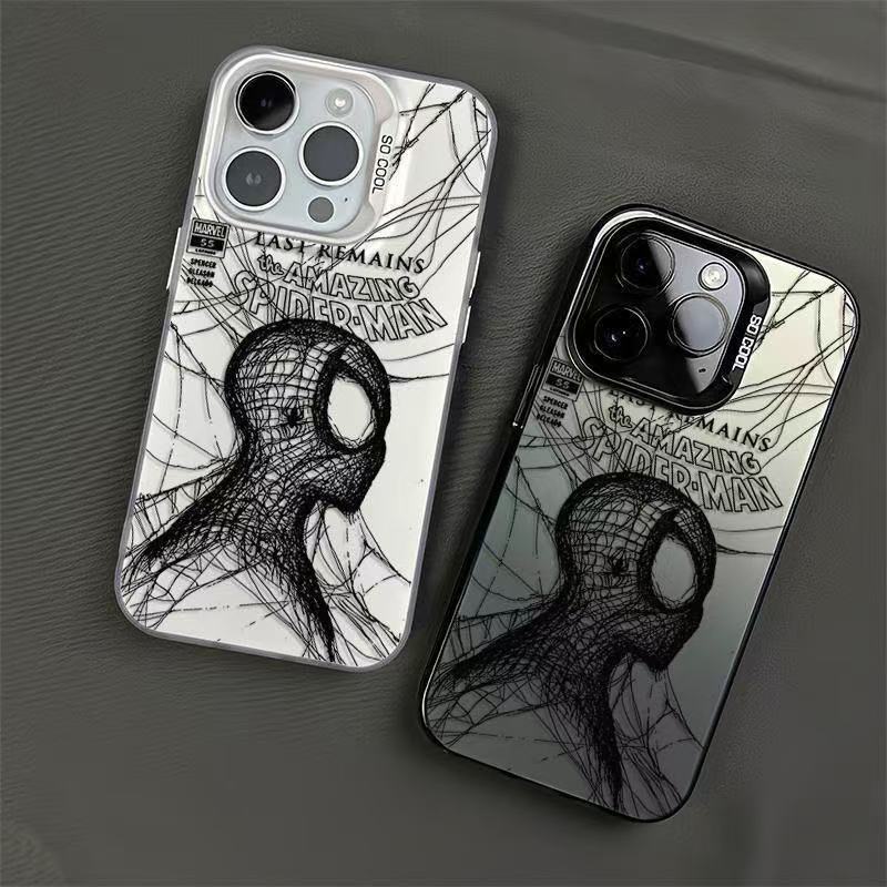 Line Spider-Man case suitable for Apple 17 Pro Max, iPhone 16, 15, European and American style, 18 cross-border