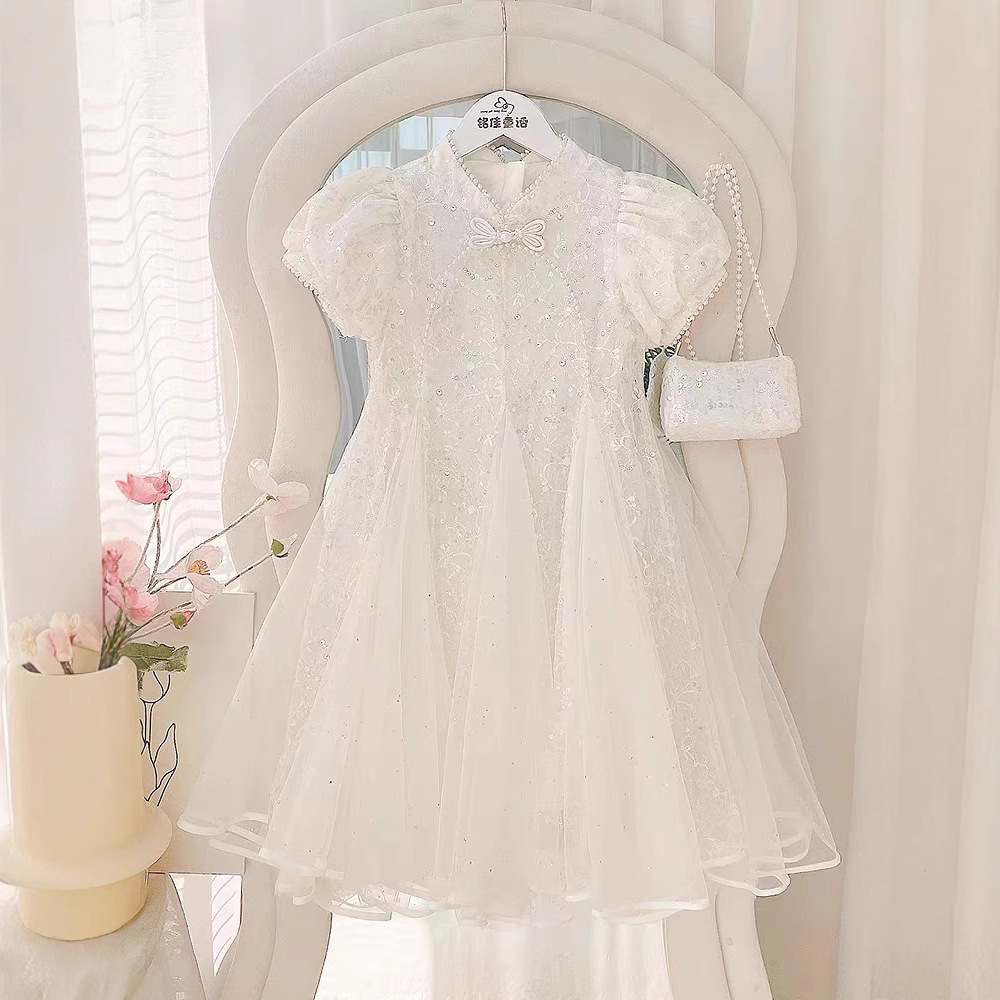 Girls Dress Summer 2025 New Style Summer Dress Children's Clothing Little Girl Cheongsam Princess Dress Children's Dress Summer