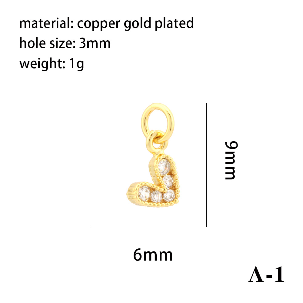 1 Piece Quantity 1 Piece Copper Zircon 18K Gold Plated Heart Shape Polished Pendant