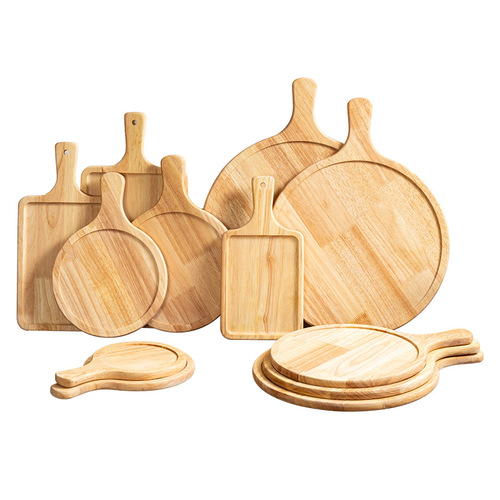 Oak unpainted steak board handle cutting board sushi plate French fries fried chicken oil filter wooden plate solid wood pizza cheese tray