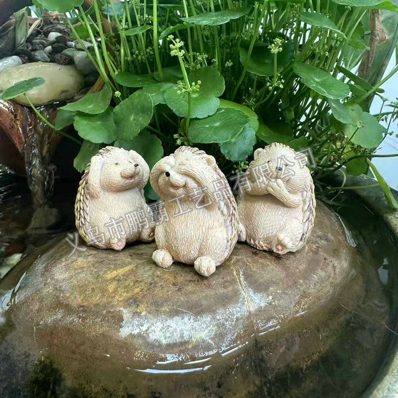 かわいい模擬ハリネズミ樹脂動物装飾品中庭リビングルームデスクトップ本棚工芸品装飾品|undefined