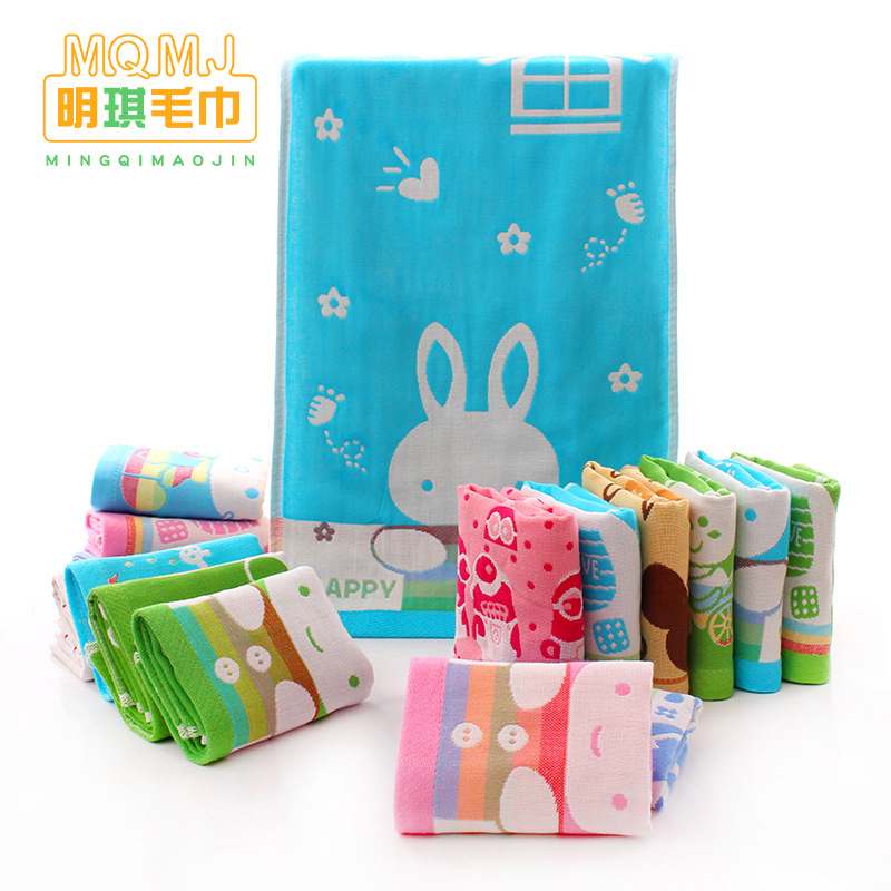 Gauze Towel Cotton Three-Layer Gauze Children's Towel Soft Children's Kindergarten Face Towel Gauze Small Towel Back-To-School Season