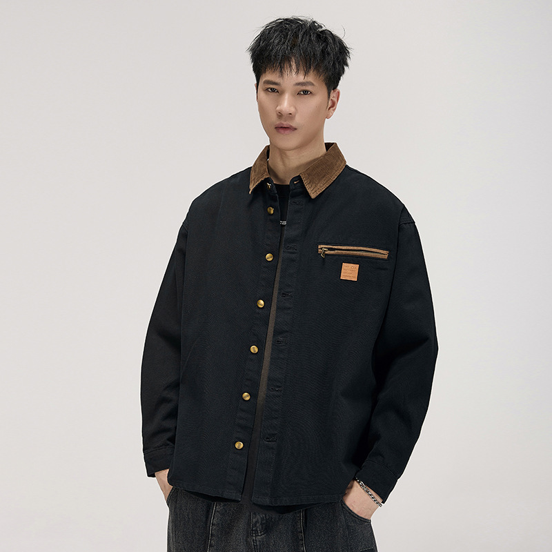 High-end American-style Retro Carhart Hunting Shirt Jacket Men's Autumn New Contrast Color Stitching Laps Work Jacket