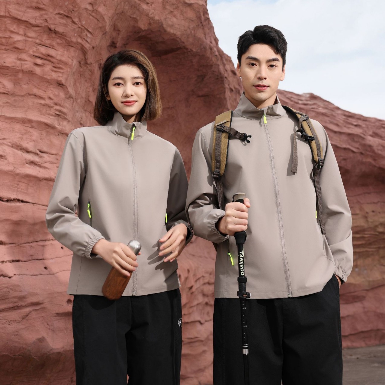 Jacket Custom-Made Thin Work Clothes with Logo Embroider Mountaineering Group Uniform Stand-Up Collar Fashionable Outdoor Single-Layer Jacket