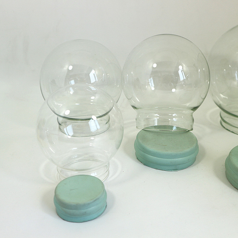 Resin Crafts High-Definition Transparent Glass Bottle Christmas Thickened Snow Globe Cover Glass Cover Empty Shell Water Globe Base