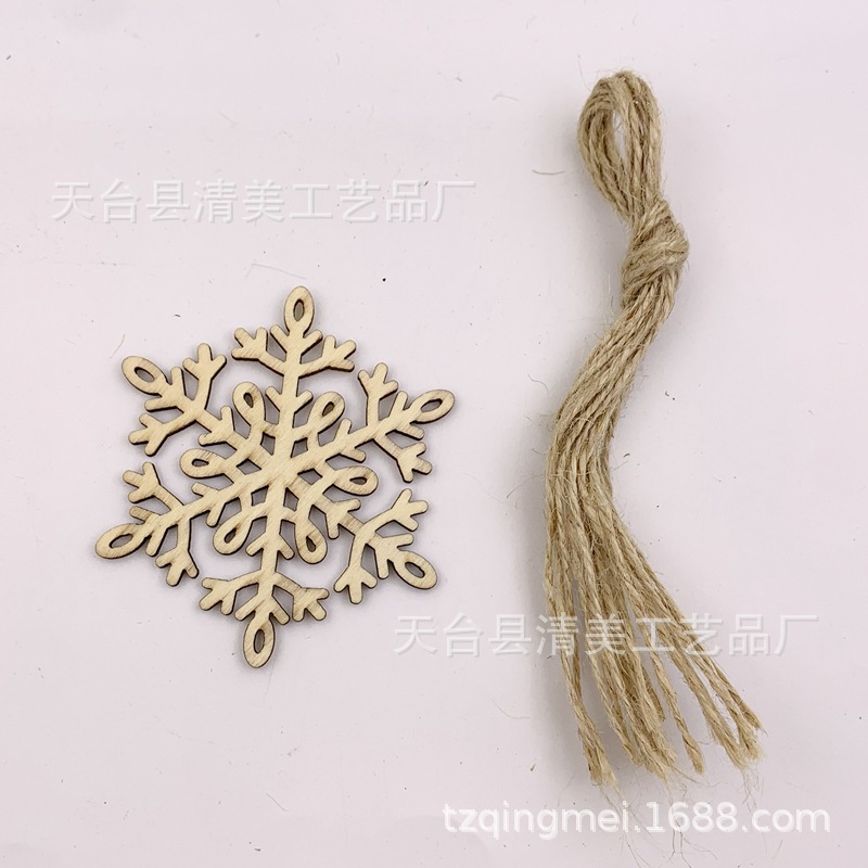 80mm círculo de troncos colgante de decoración de copo de nieve colgante de copo de nieve de estilo navideño 10 un paquete