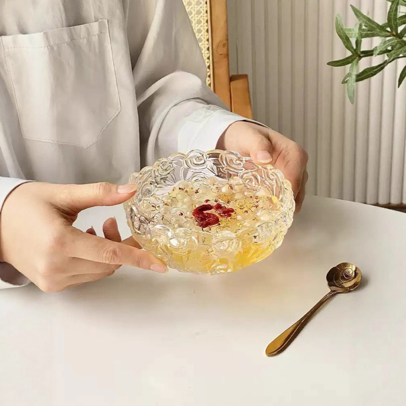 网红餐厅玻璃甜品碗碟套装糖水雪糕酸奶燕窝小吃碗绵绵冰碗高颜值|undefined