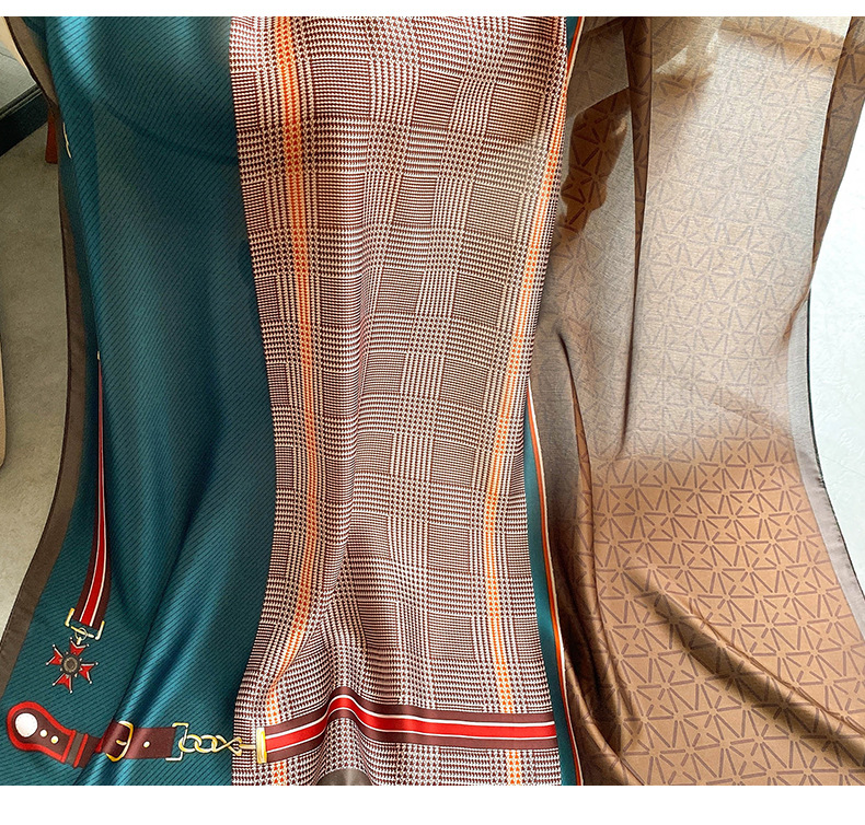 Silk Scarf Women's Spring and Summer Fashion Imitation Silk Travel Versatile Lightweight Air Conditioning Shawl_voghion.com