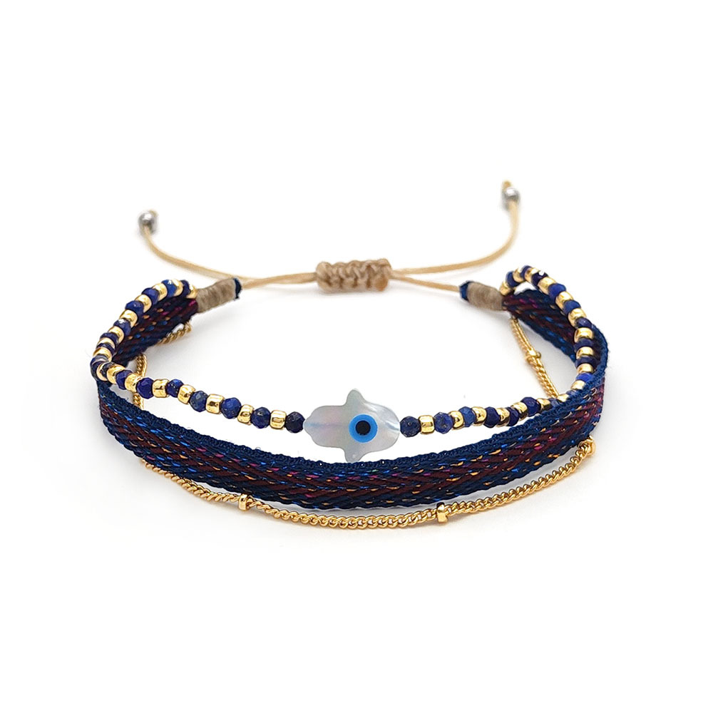 6g Weight Bracelets Classification 1 Piece Quantity Daily, Street Occasion Polyester cotton, Seed Bead, Copper Material Devil's Eye, Palm Pattern Women's Gender Beaded, Knitting Design IG Style, Casual, Retro Style IG Style Casual Retro Devil's Eye Palm Polyester Cotton Seed Bead Copper Beaded Knitting Women's Bracelets 10