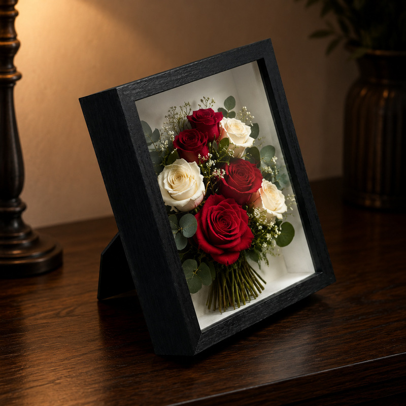 Eternal flower three-dimensional hollow photo frame DIY dried flower butterfly specimen frame handmade tabletop photo frame wholesale picture frame