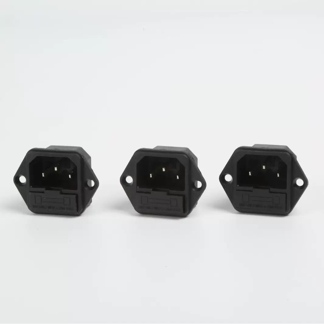 电动车充电口 品字插头插座纯铜三孔三针AC电源插头10A公母对接头