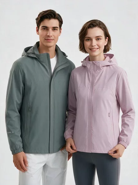 Spring and Autumn Thin Outdoor Casual Jacket for Men, Waterproof Stretchy Sports Windbreaker for Women, Couple Travel Breathable Custom Logo