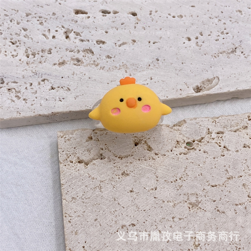 Nueva historieta animal Rana Tigre elefante pulpo resina anillo lindo estilo personalizado divertido anillo