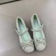 Gentle Fairy Style Mary Jane Shoes 2025 Spring French Elegant Elegant Bow Shallow Mouth Heightened Late Evening Shoes