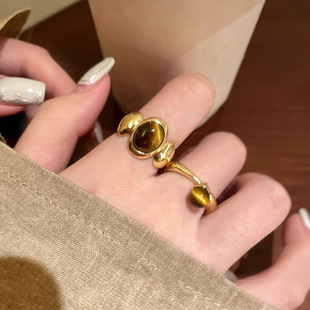 蛇形设计师戒指女小众设计感个性开口食指轻奢网红ins潮时尚指环详情4