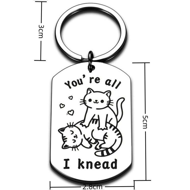 Cross-border Hot Selling Cute Cat You re all Pet Pendant Stainless Steel Keychain Engraved Military Brand Gift