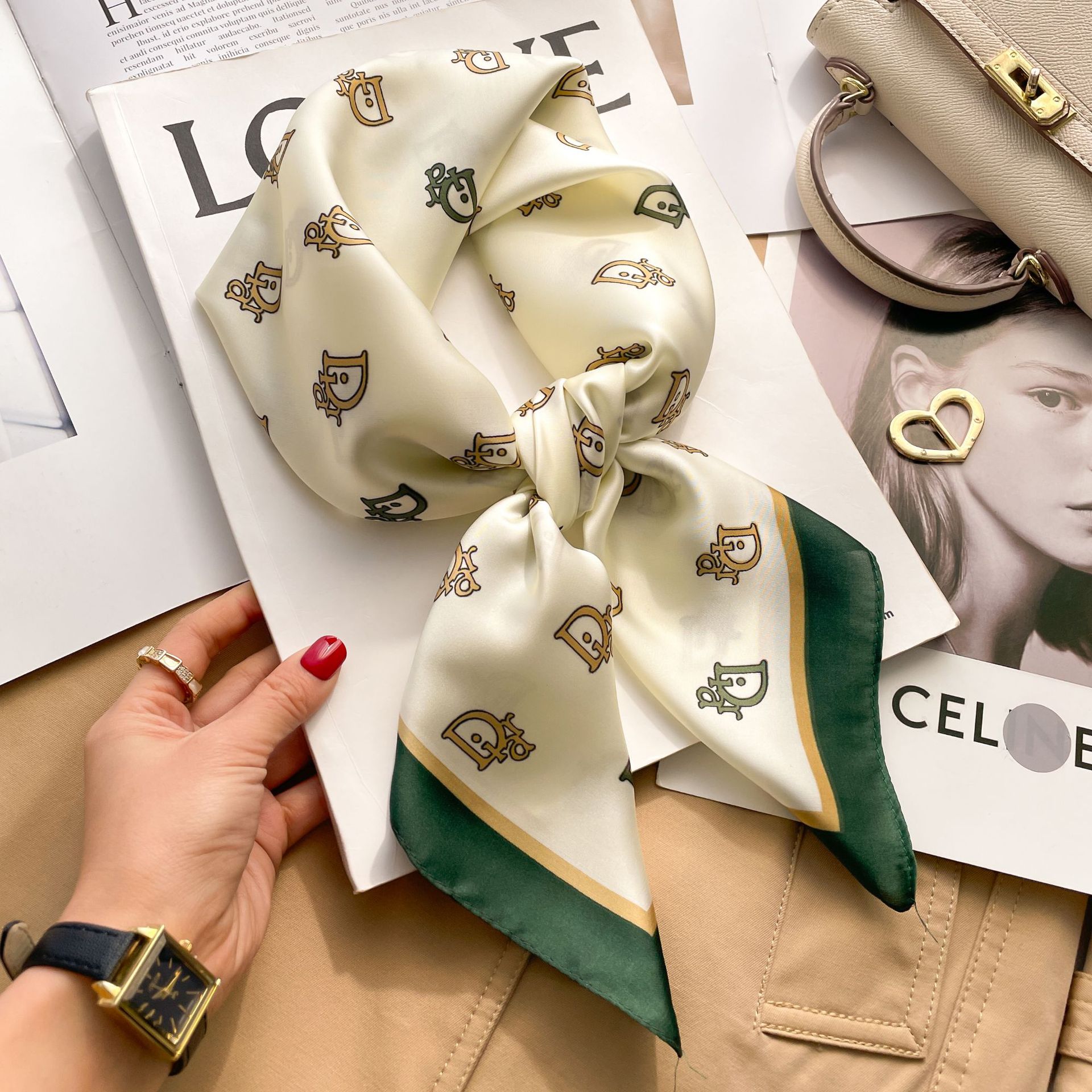 A0074 DR 흰색 녹색 가장자리