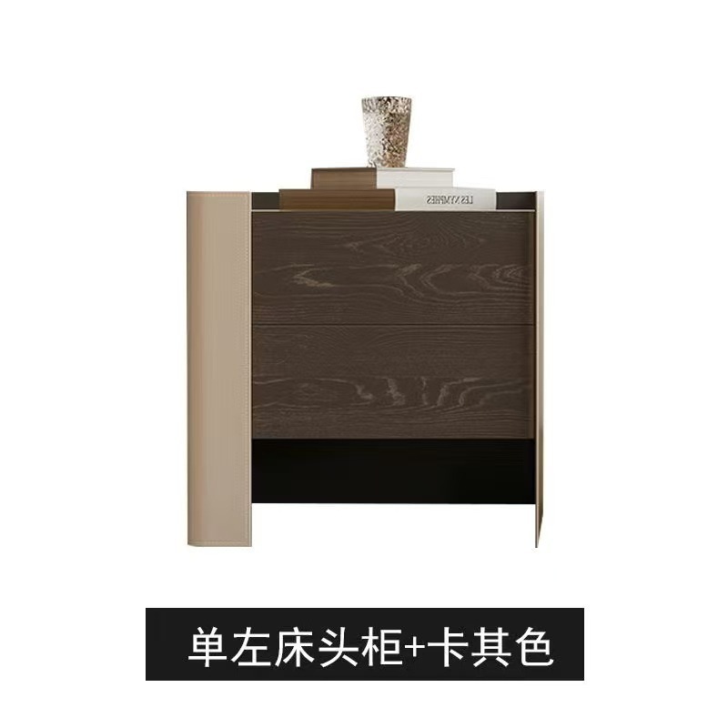 싱글 왼쪽 침대 옆 테이블丨카키
