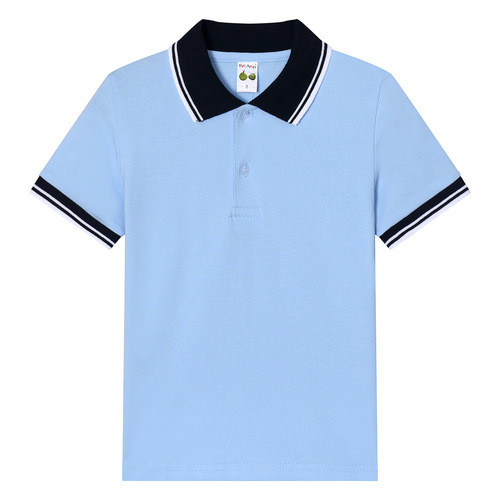 kids children's t-shirt long sleeve cotton white lapel boy polo shirt girl primary school uniform