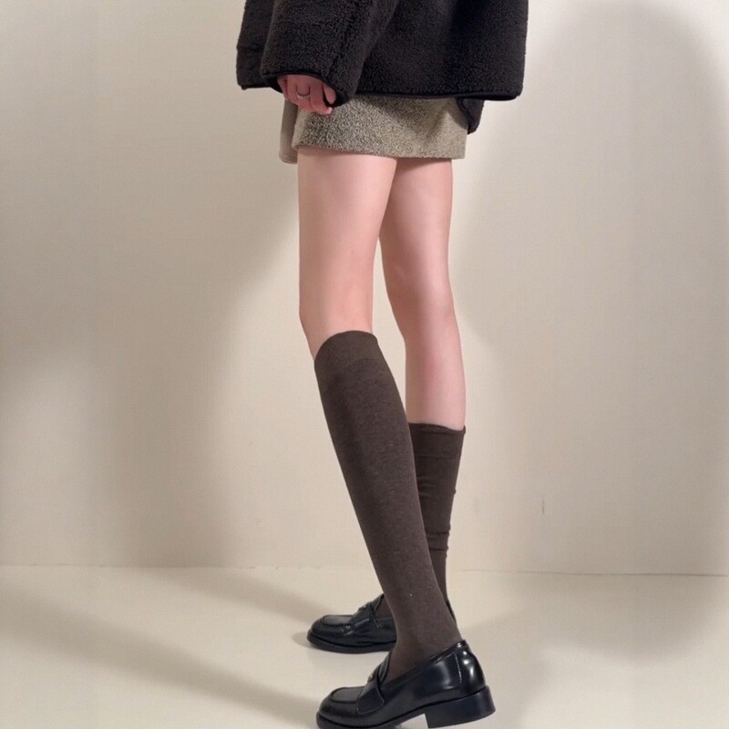 袜子女纯色小腿袜显瘦压力袜芭蕾风堆堆袜过膝袜保暖长袜女长筒袜|undefined