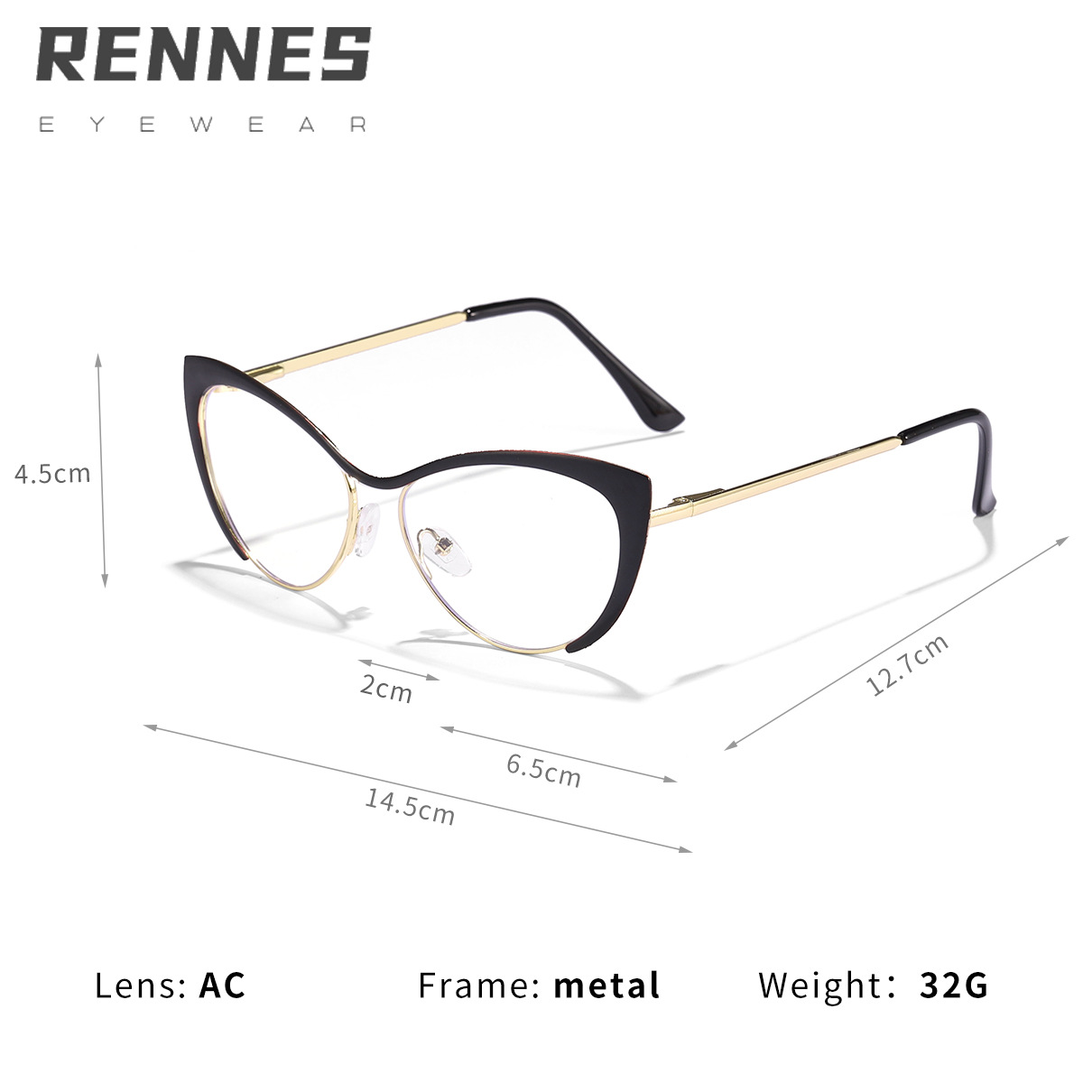 Nuevo europeo y americano y2g caliente chica estilo metal marco retro gato ojo moda anti-azul gafas de luz